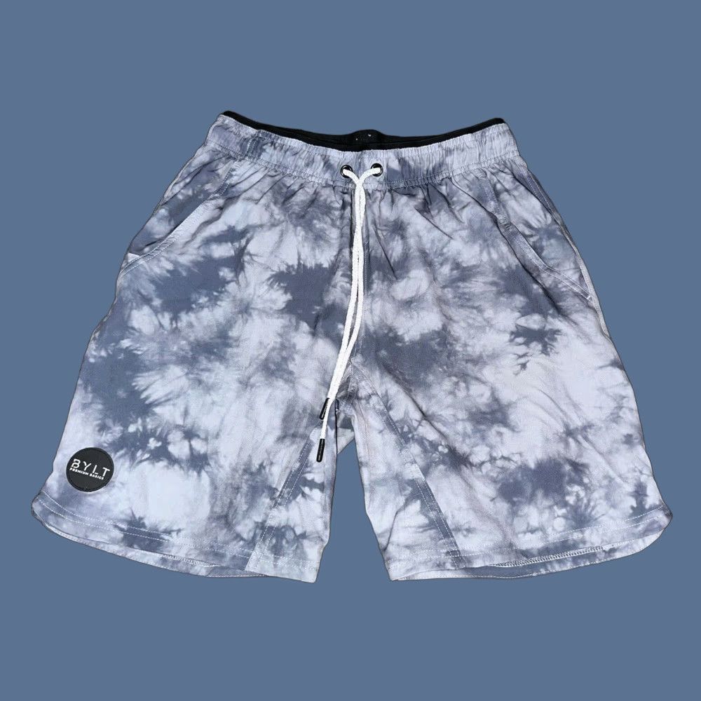 Asics BYLT Mens S 6" Active Training Shorts Drawstring Lined Cloud Dye Gray Polyester Spandex Athletic Pockets Lightweight Easy Care Size US 29 - 1 Thumbnail