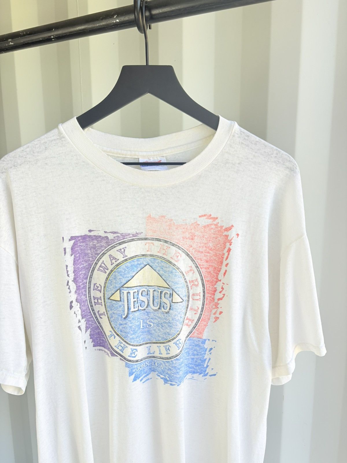 Vintage Vintage Jesus Shirt Distressed Faded Grunge Paper thin Size US XL / EU 56 / 4 - 2 Thumbnail