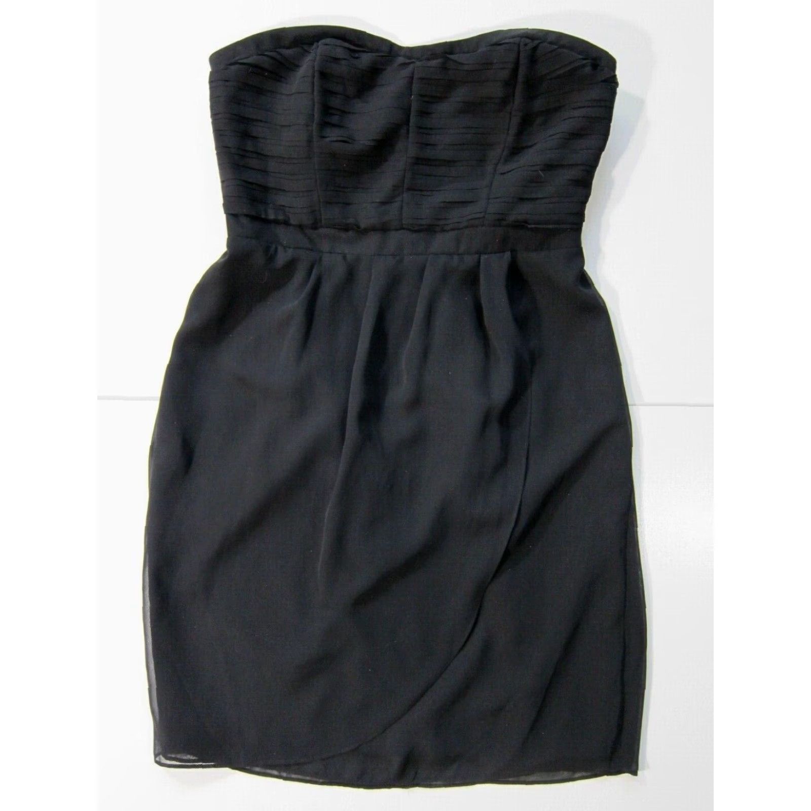 Vintage NWT Lauren Conrad Black Silky Sleeveless Sweatheart Drop Waist Sheath Dress 2/S Size XS / US 0-2 / IT 36-38 - 2 Thumbnail