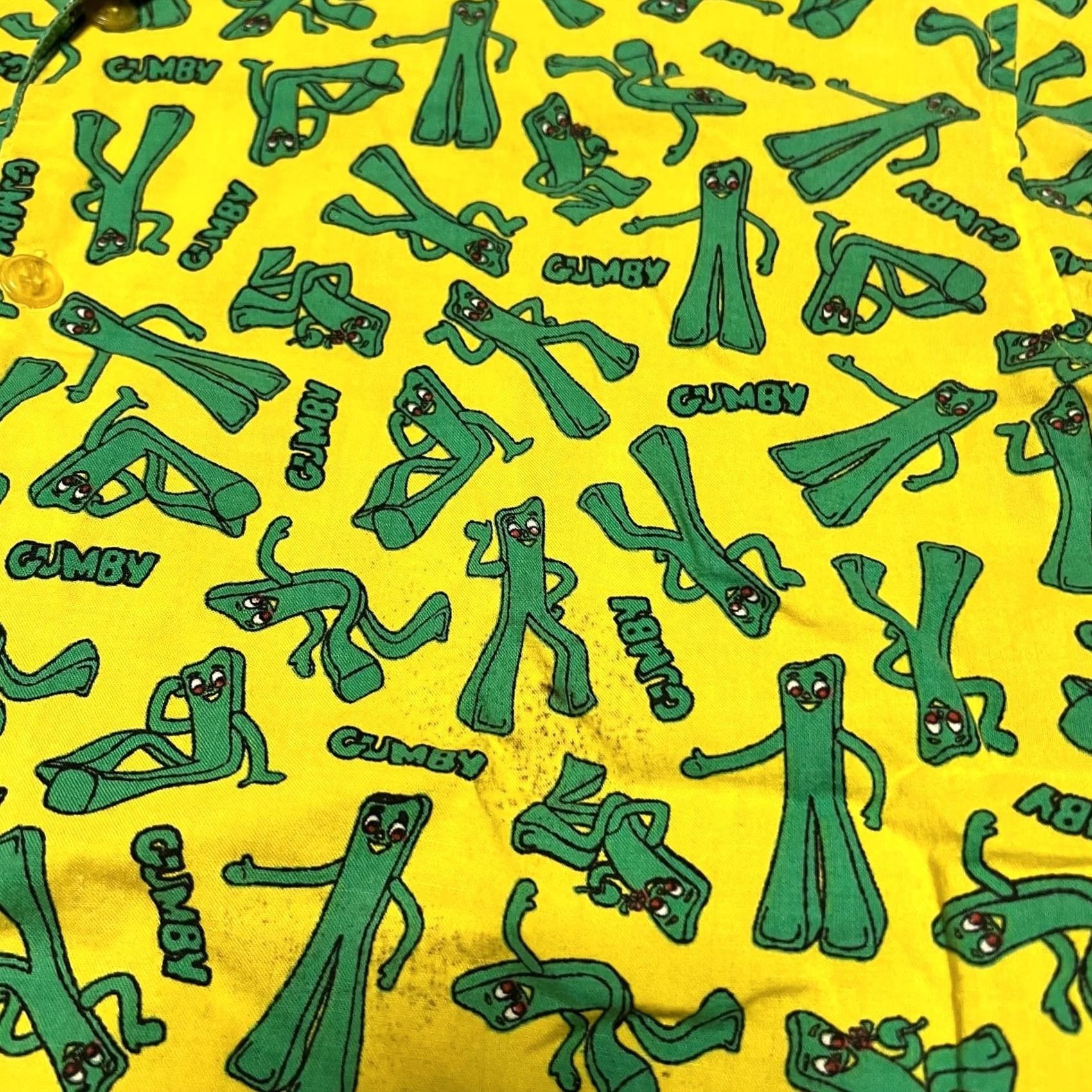 Vintage VINTAGE Gumby Shirt Mens S Yellow Button Down Green flaw Size US S / EU 44-46 / 1 - 2 Thumbnail