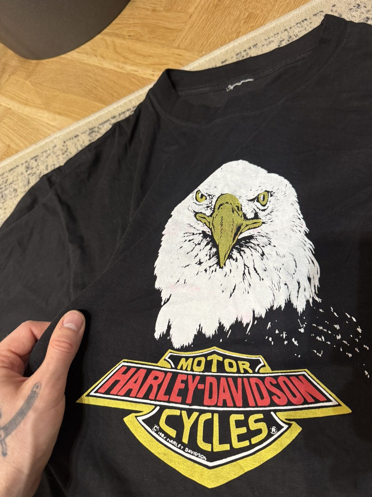 Harley Davidson *RARE* Vintage 80s Eagle Print Motor Harley Davidson Tee Size US L / EU 52-54 / 3 - 2 Thumbnail