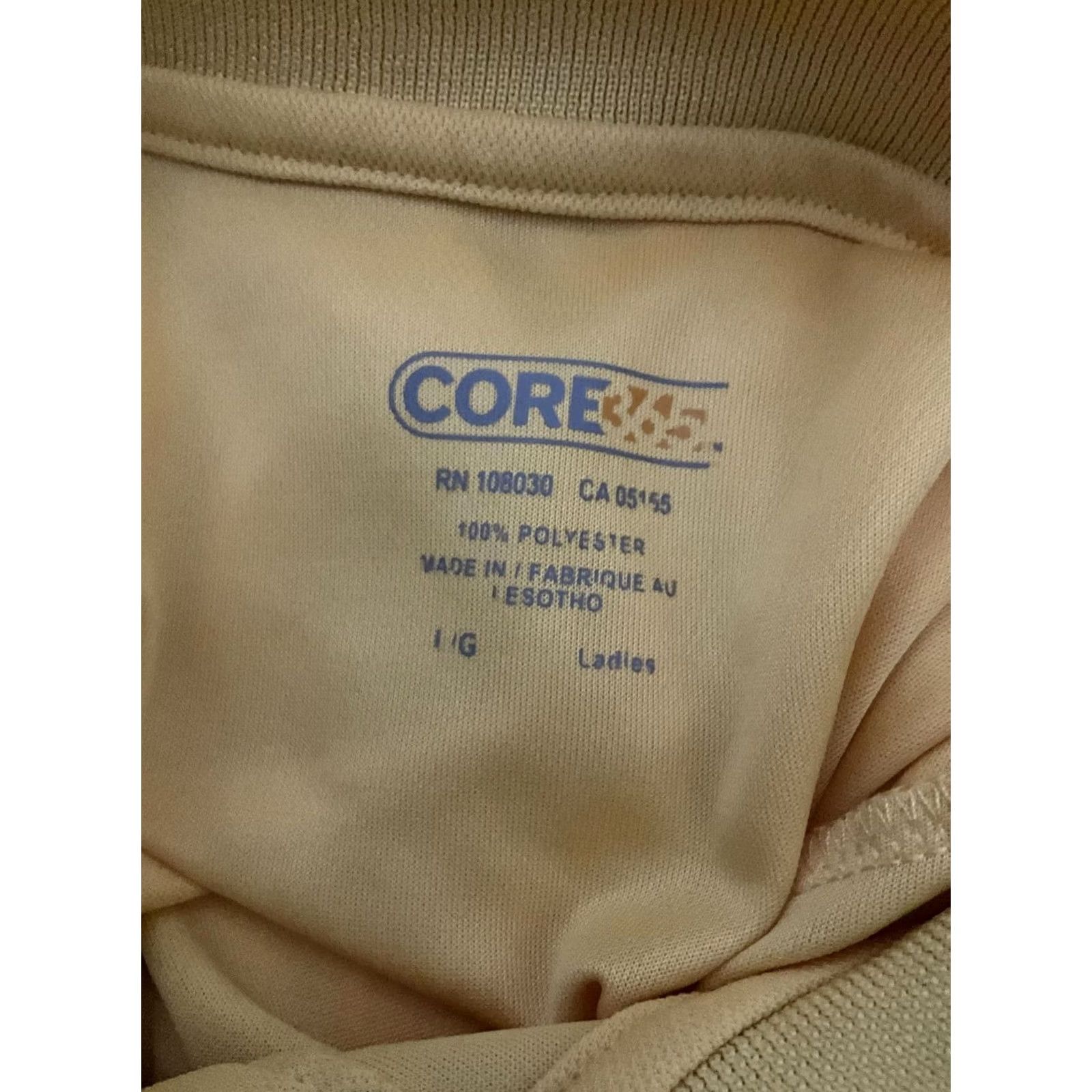 Vintage Core 365 Polo Shirt Women L Yellow Short Sleeve Button Collared 100% Cotton Solid Regular Vintage No Size L / US 10 / IT 46 - 2 Thumbnail