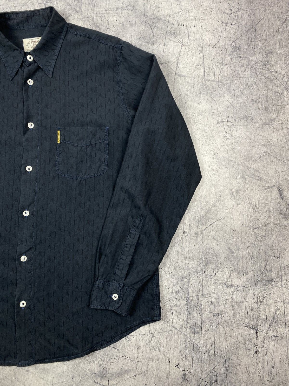 Giorgio Armani Armani Jeans Button-Up Long Sleeve Shirt Monogram Print Size US L / EU 52-54 / 3 - 4 Thumbnail
