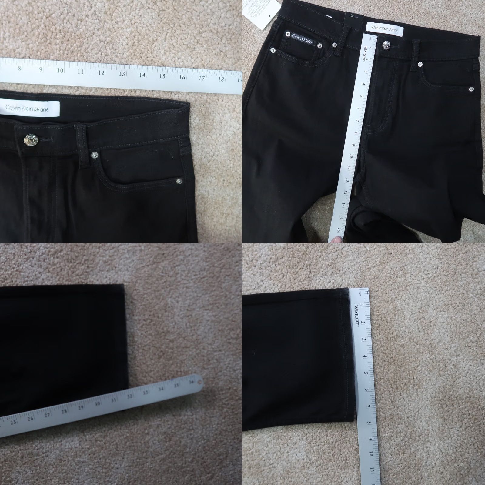 Calvin Klein Calvin Klein Jeans Mens 32x32 Black Denim Stretch Flex Slim Straight 5-Pocket Regular Inseam 32 Size US 32 / EU 48 - 8 Thumbnail