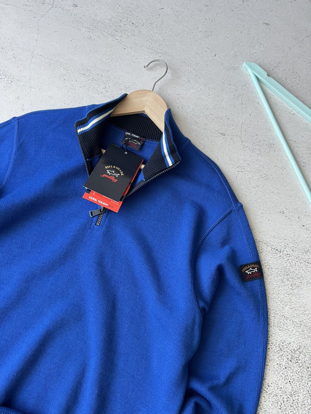 Paul & Shark 🦈 Paul & Shark Yachting Wool Sweater Zip L (NWT) Size US L / EU 52-54 / 3 - 4 Thumbnail