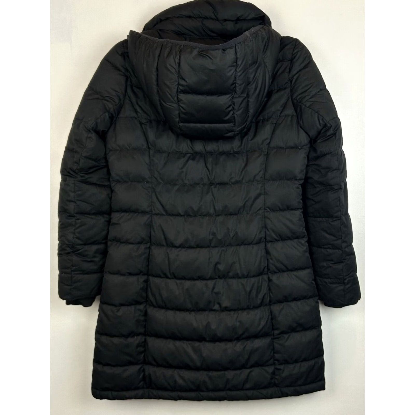 DKNY DKNY Down Puffer Coat Womens Small Black Hooded Mid Length Zip Pockets Cozy Winter Weather Jacket Mens? Size S / US 4 / IT 40 - 2 Thumbnail