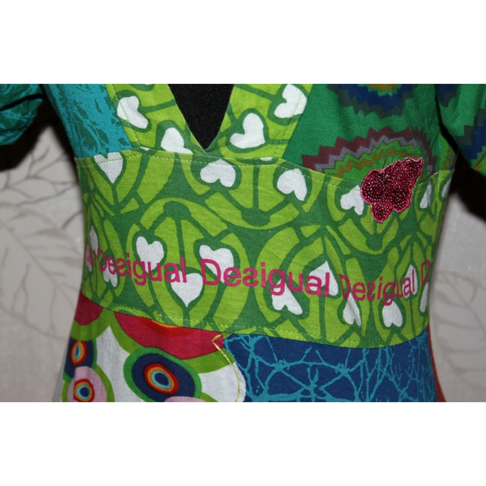Desigual Desigual Dress Womens Cotton Midi A-Line XS Multicoloured - Desigual XS Cotton Midi Dress Womens? Size XS / US 0-2 / IT 36-38 - 4 Thumbnail