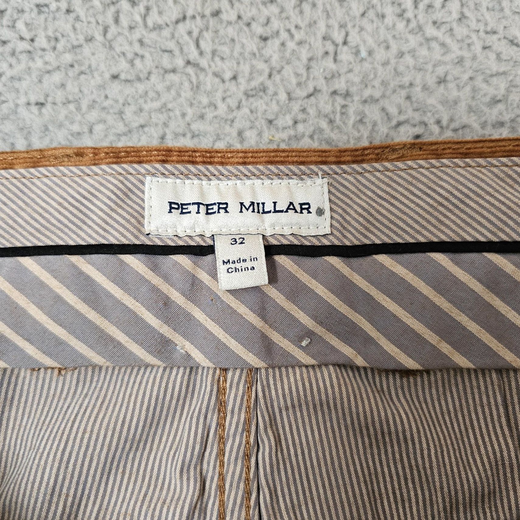 Peter Millar Peter Millar Crown Crafted Corduroy Pants Mens 32x34 Brown Cotton Modal Spandex Straight Flat Front Zip Pockets Logo MF23B29 Size US 32 / EU 48 - 6 Thumbnail