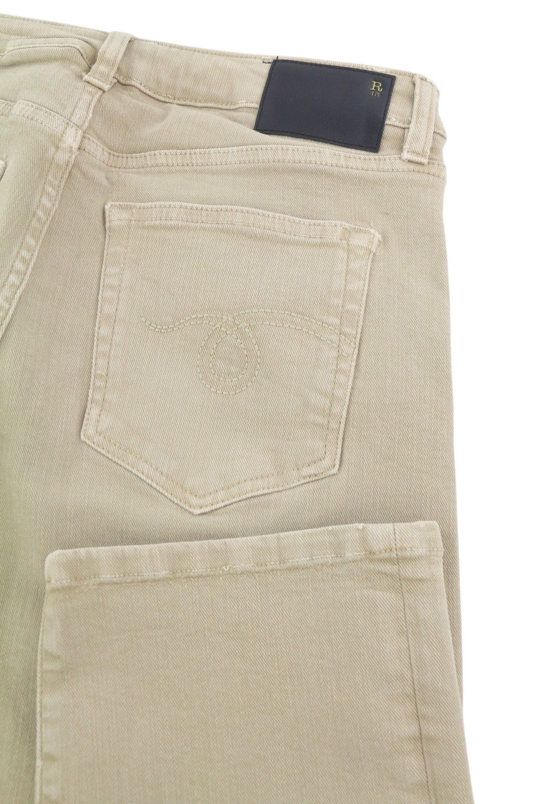 R13 BOY STRAIGHT 28 Khaki Stretch Faded Cropped 86263 Size 28" / US 6 / IT 42 - 6 Thumbnail