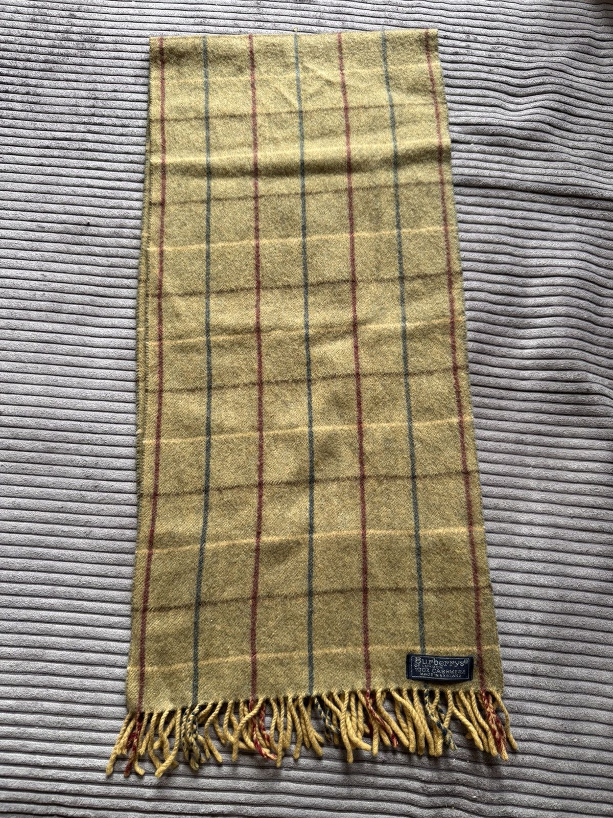 Burberry Vintage 90s Burberrys Cashmere Nova Check Rare Scarf Big Size ONE SIZE - 2 Thumbnail