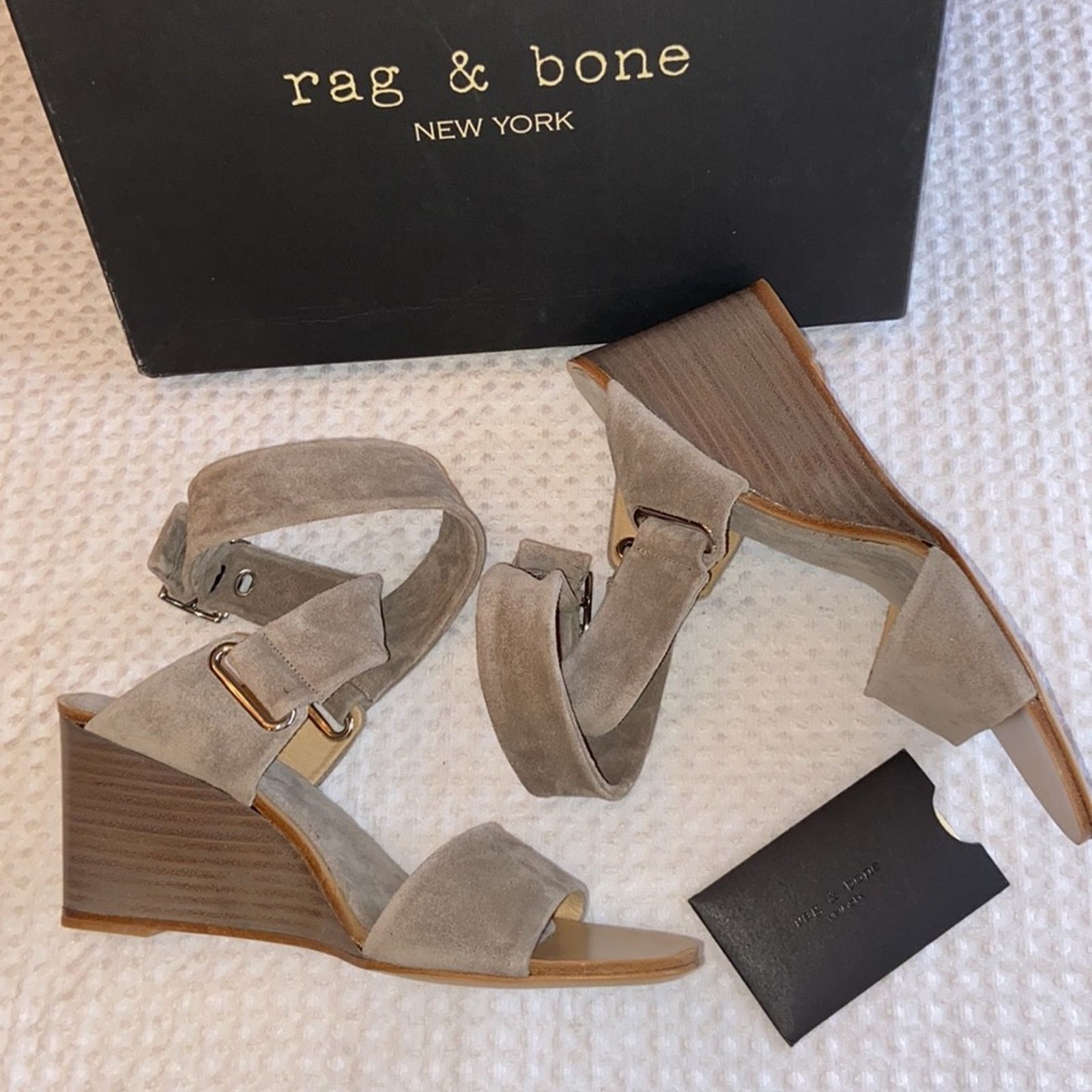 Rag & Bone NEW! rag & bone DAMIAN Wedge 39.5 Gray Leather Heels Sandal Size US 8.5 / IT 38.5 - 4 Thumbnail