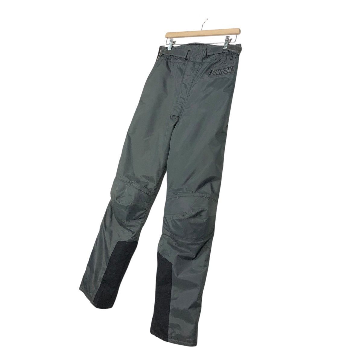 Japanese Brand Vintage Simpson Grey Nylon Moto Riding Pants Big Logo Size US 30 / EU 46 - 3 Thumbnail