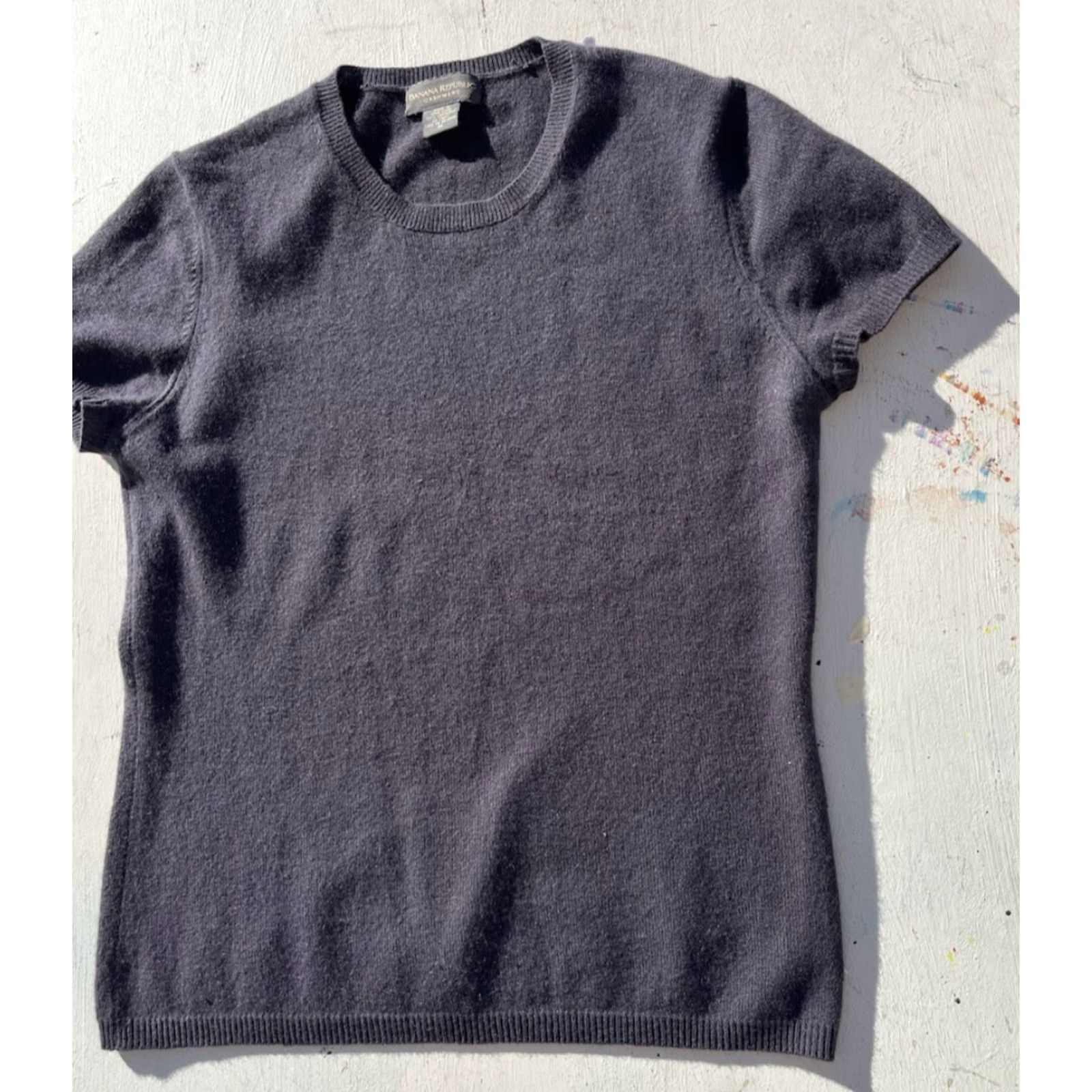 Banana Republic VINTAGE not applicable, so: Banana Republic Sweater Women's Blue Solid M Cashmere Pullover Knit Casual City Size M / US 6-8 / IT 42-44 - 4 Thumbnail