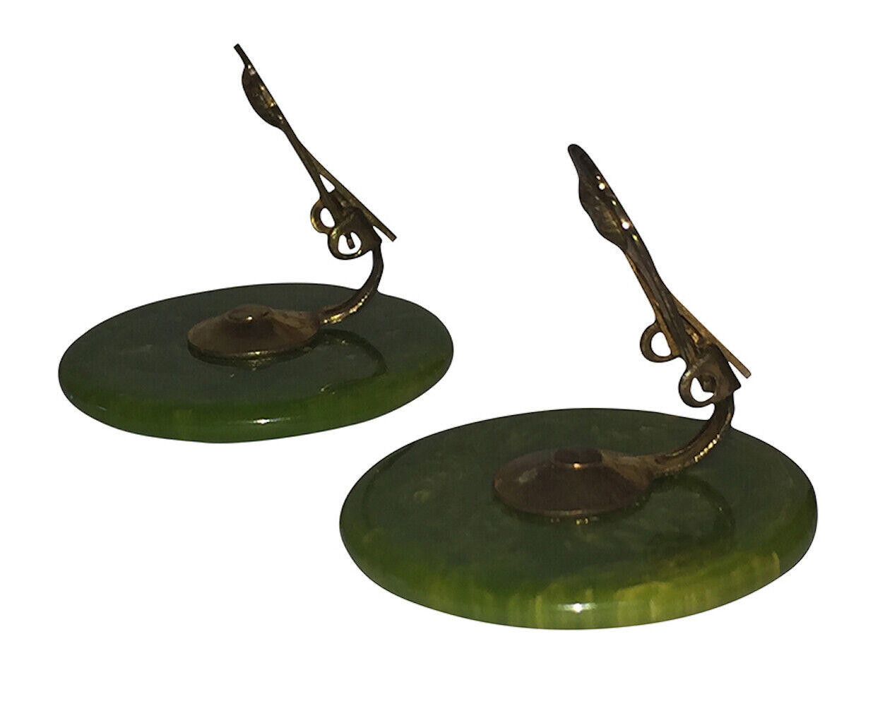 Designer Green Swirl Round Bakelite Earrings Size ONE SIZE - 5 Thumbnail
