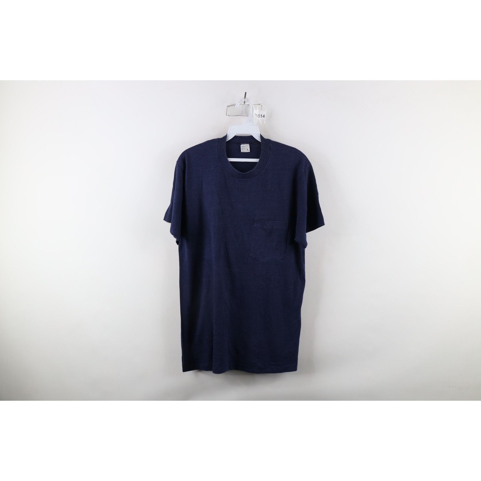 Vintage Vintage 60s 70s Streetwear Faded Blank Pocket T-Shirt Size US L / EU 52-54 / 3 - 1 Thumbnail