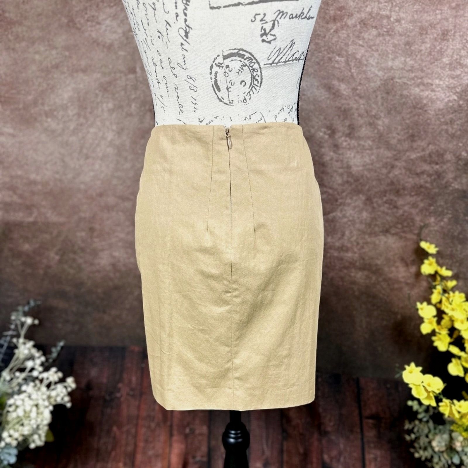 Cedric Charlier Cedric Charlier Knee Length Pencil Skirt Tan Size 8 Size M / US 6-8 / IT 42-44 - 8 Thumbnail
