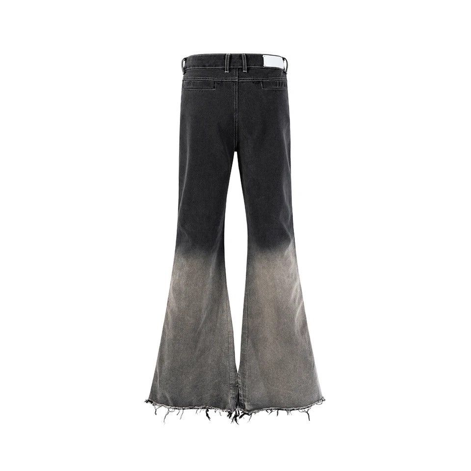 Jean × Vintage Y2k Washed Gradient Hombre Loose Flared Jeans Trousers Size US 30 / EU 46 - 4 Thumbnail