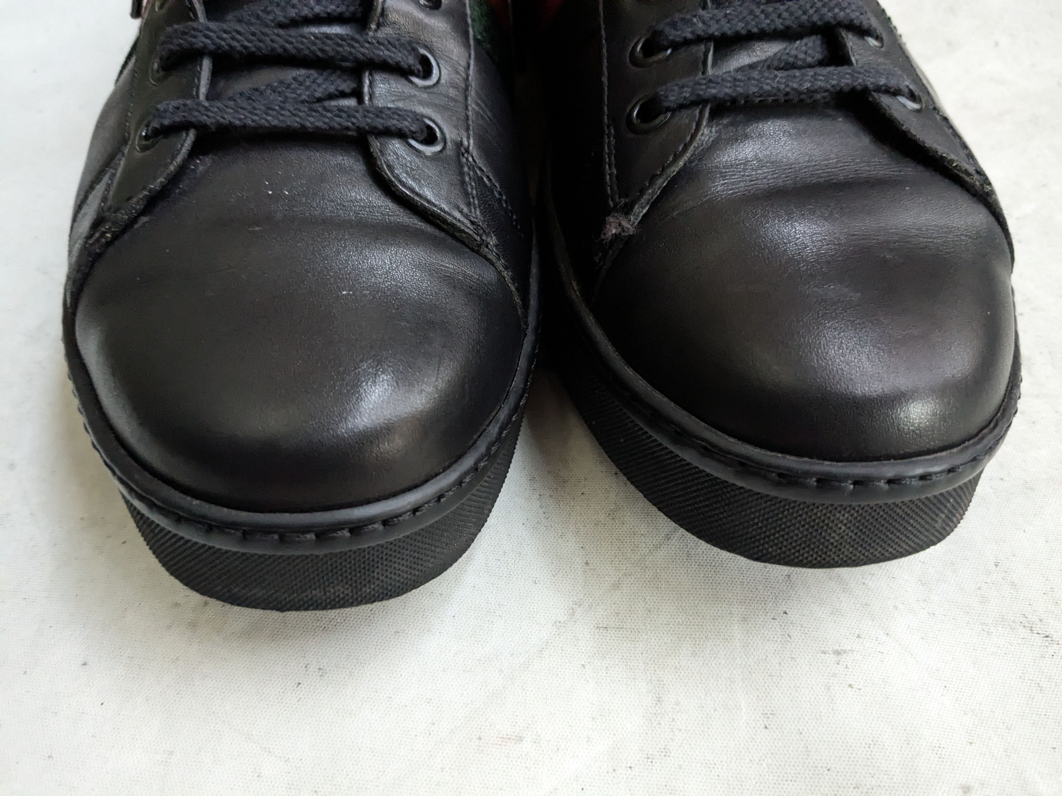 Gucci Gucci Ace Sneakers 9 Black Leather Low Tops Size US 9 / EU 42 - 2 Thumbnail
