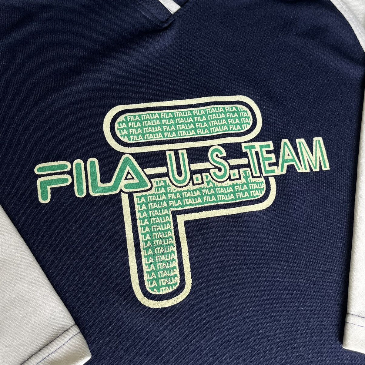 Fila Vintage 1990s FILA US Team Longsleeve Jersey Shirt Hockey Size US XL / EU 56 / 4 - 4 Thumbnail