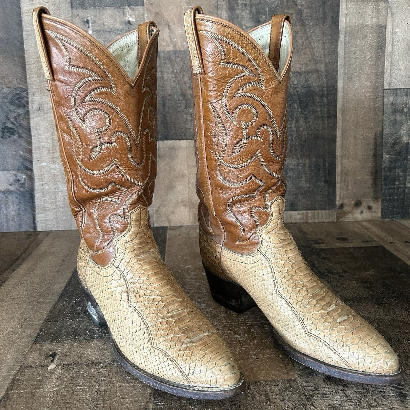 Dan Post Dan Post Vintage Snakeskin Western Cowboy Boots Mens 7.5 D Size US 7.5 / EU 40-41 - 2 Thumbnail