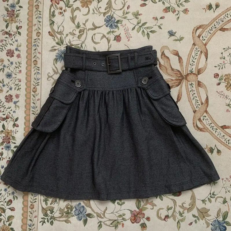 Burberry Burberry Women's Dark Gray Wool Blend Skirt Size 23" - 1 Thumbnail