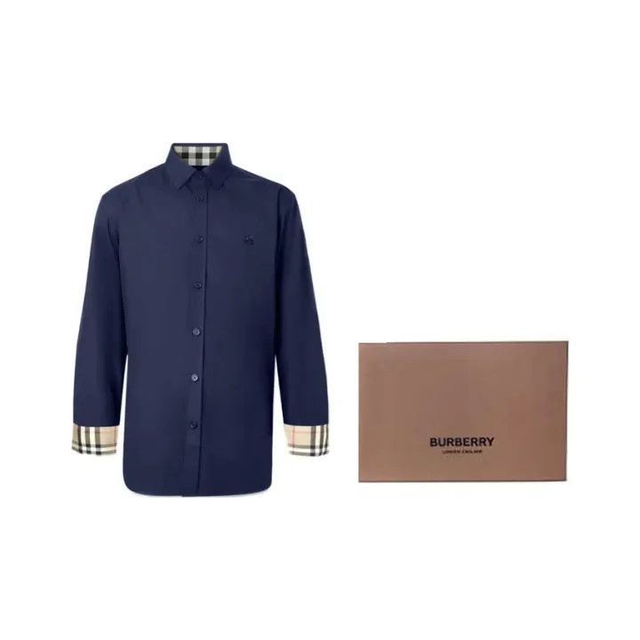 Burberry Burberry SS24 Logo Embroidered Long Sleeve Shirt-