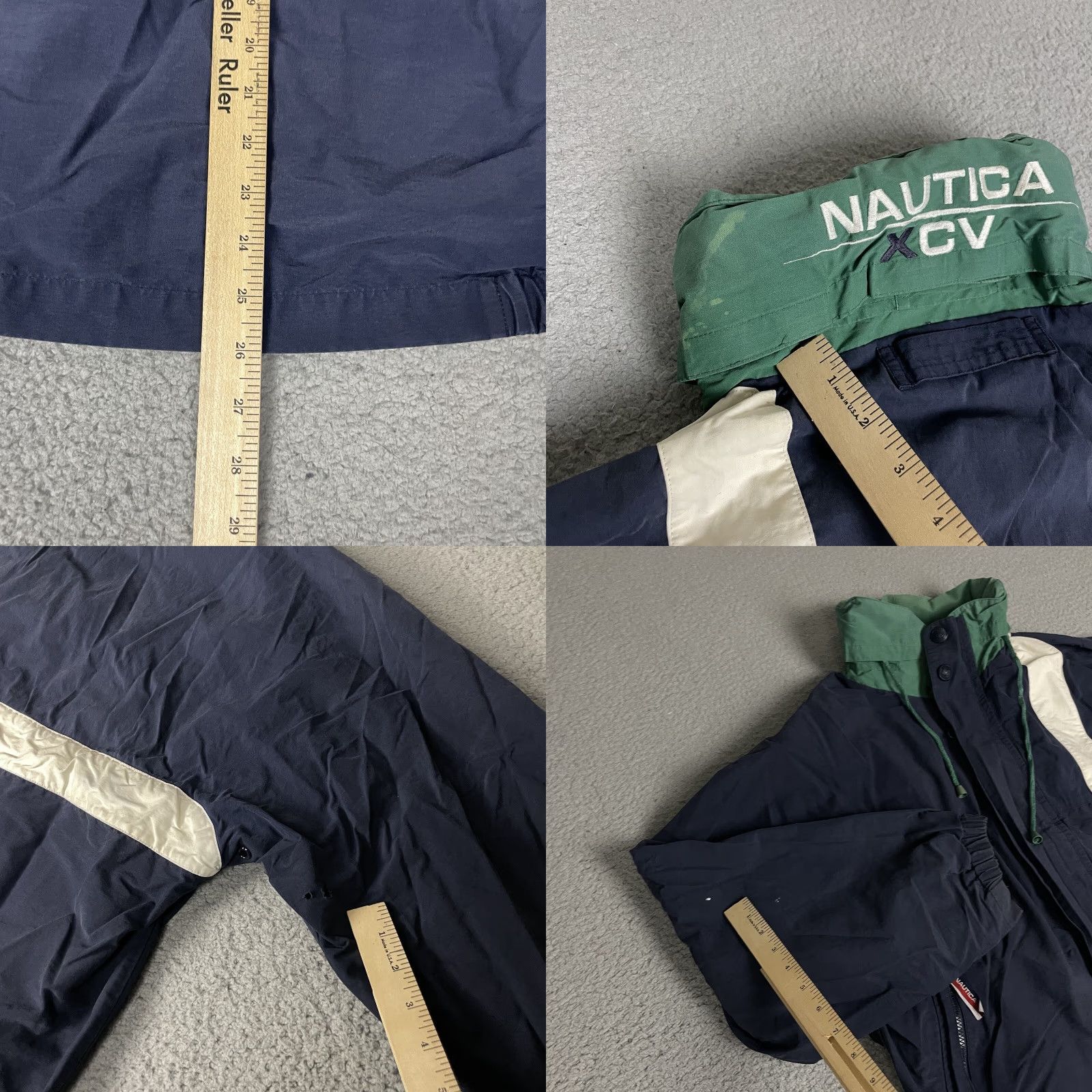 Nautica VINTAGE Nautica Jacket Mens L Blue Bomber Full Zip Hooded Retro Distressed L Size US L / EU 52-54 / 3 - 8 Thumbnail