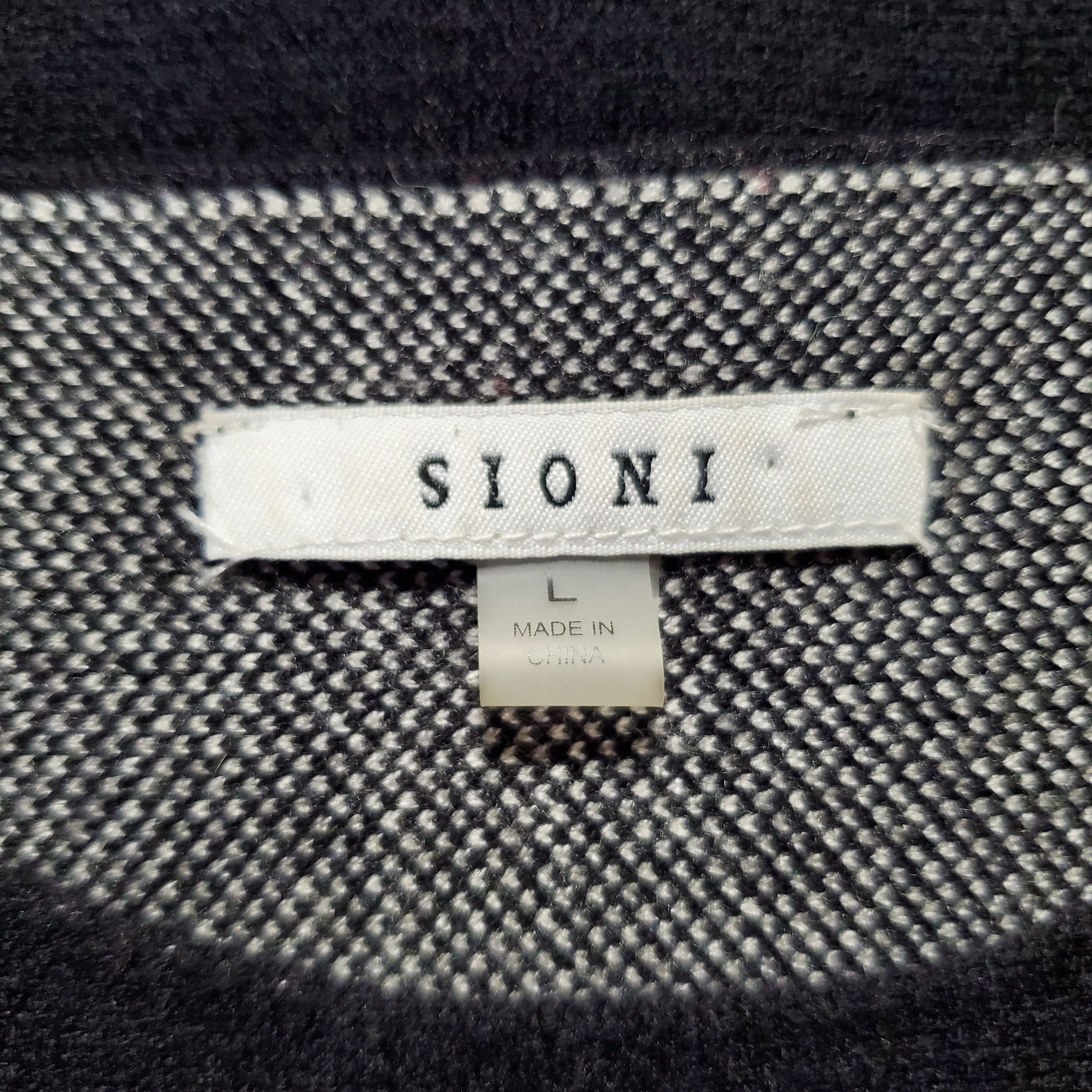 Other Sioni Size L Sweater Abstract Black White Heaveweight Size L / US 10 / IT 46 - 9 Thumbnail