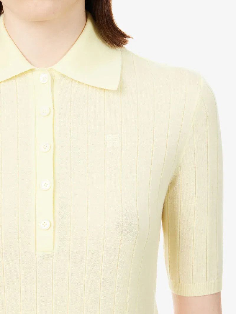 Givenchy o1srvl11e0525 Slim-Fit Wool Polo Shirt in Light Yellow Size XL / US 12-14 / IT 48-50 - 3 Thumbnail