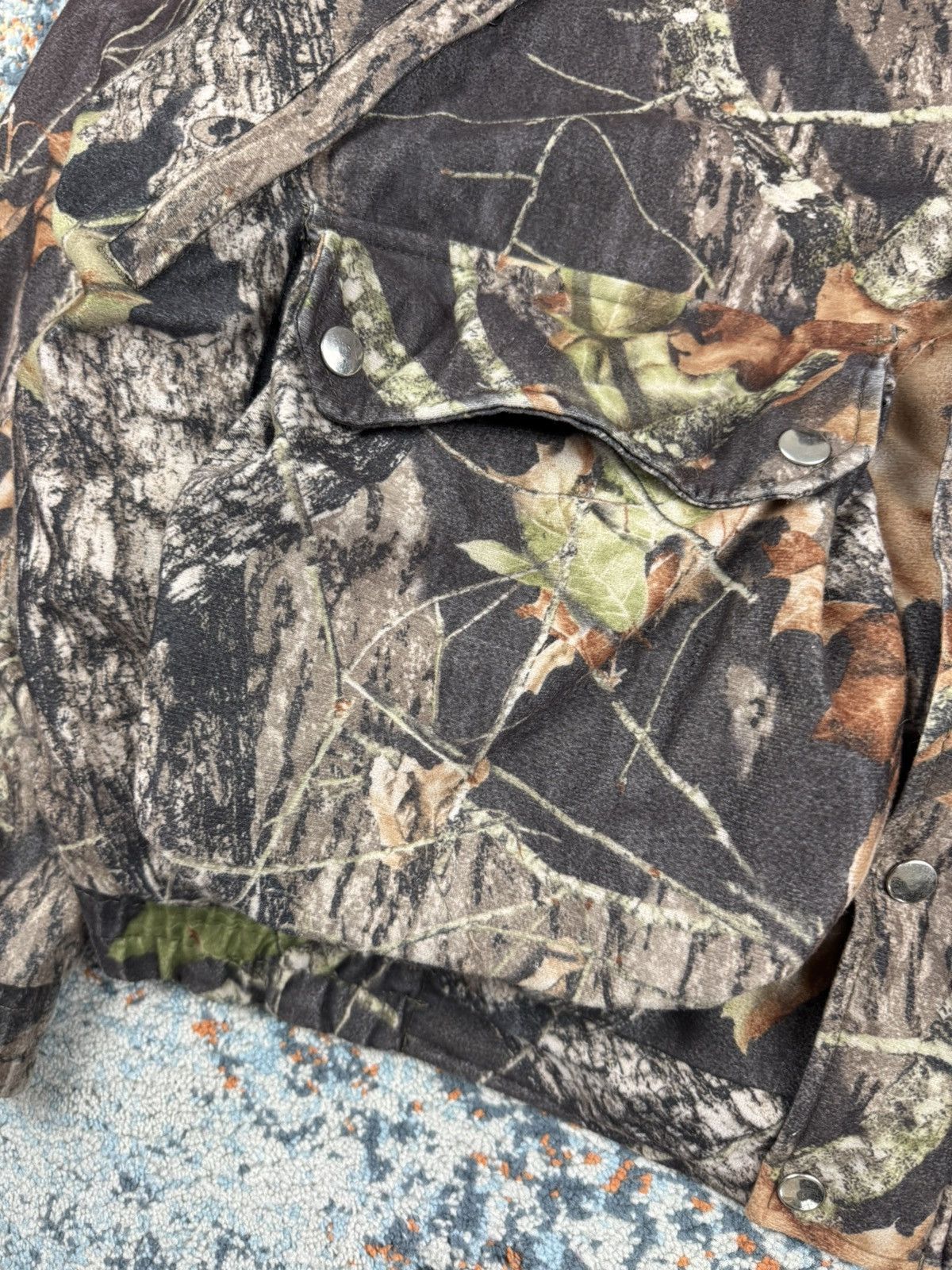 Mossy Oaks × Realtree × Vintage Vintage 90s Mossy Oak print boxy cargo booded hunting jacket Size US L / EU 52-54 / 3 - 14 Thumbnail