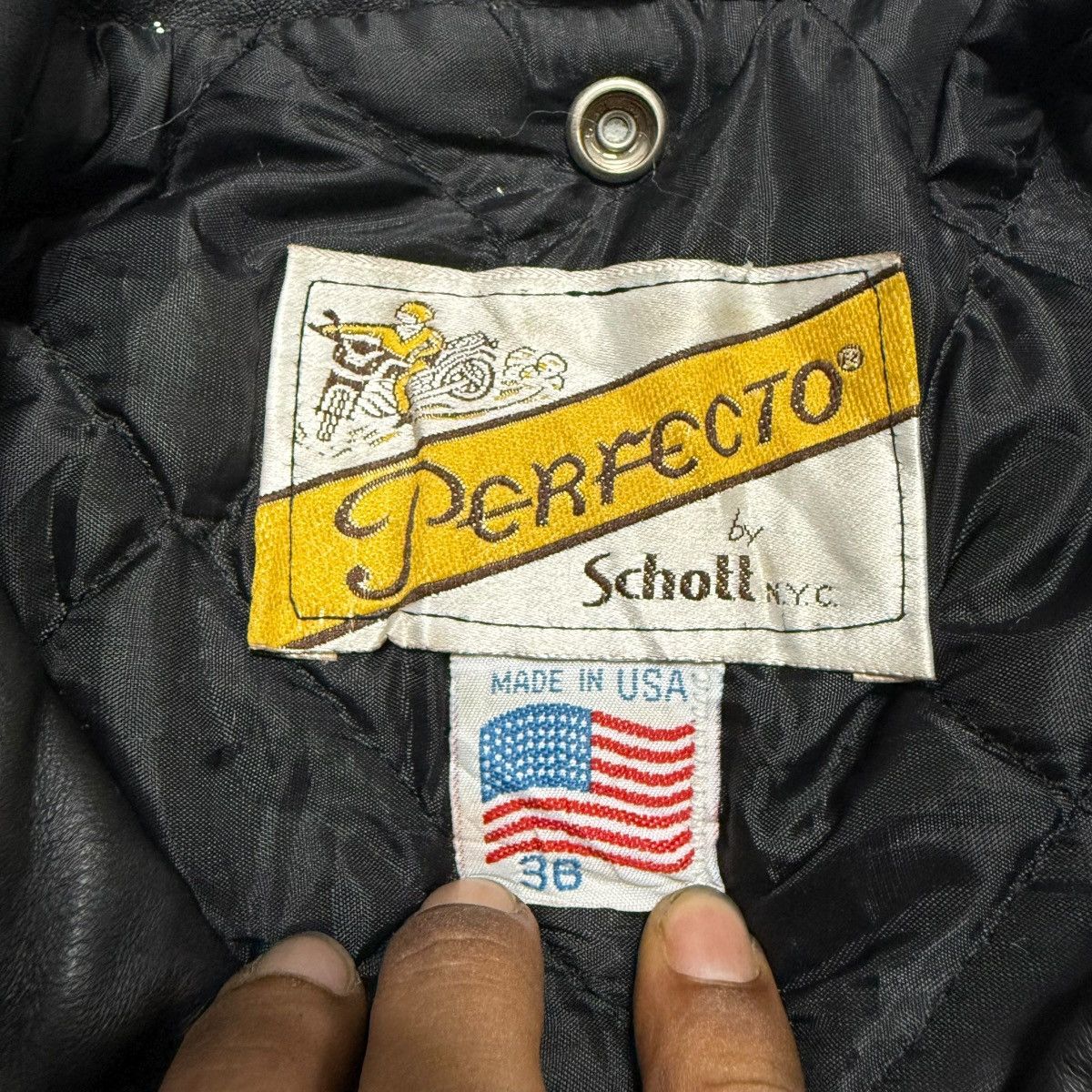 Schott Vintage 80s Schott Perfecto 618 Double Colar Leather Jacket Size US S / EU 44-46 / 1 - 10 Thumbnail
