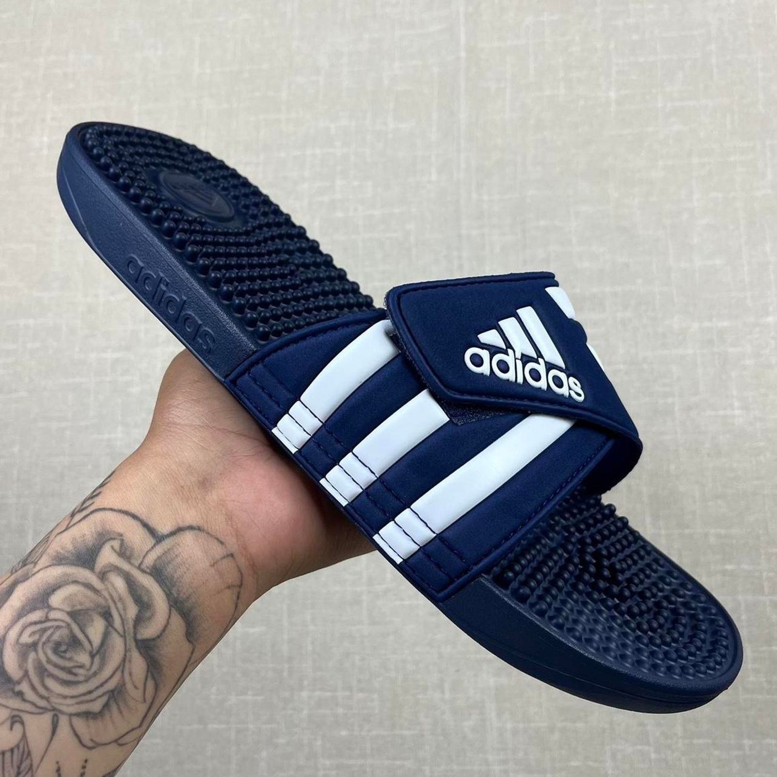 Adidas Adidas Adissage Sandles "Dark Blue" Size US 13 / EU 46 - 1 Thumbnail