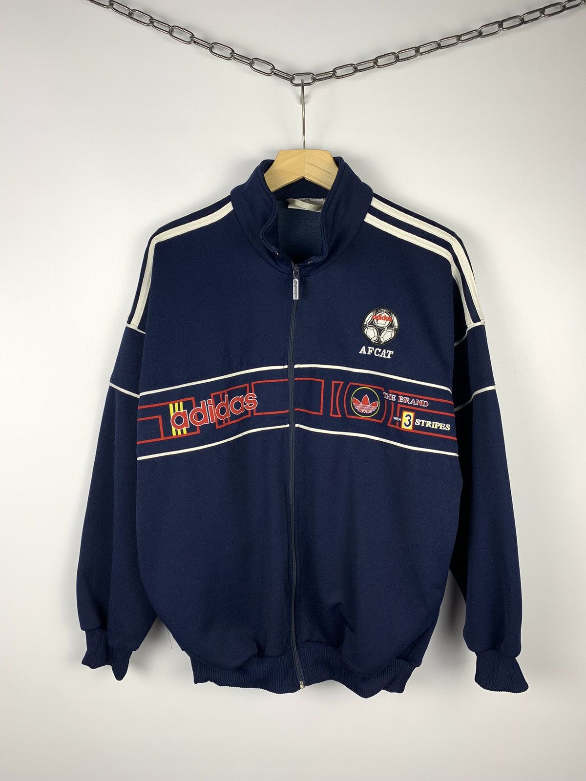Adidas Adidas Afcat Vintage Retro Track Jacket 3-Stripes Size M Size US M / EU 48-50 / 2 - 1 Thumbnail