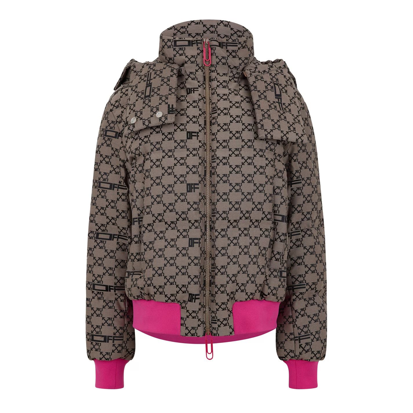 Off-White o1g2r1mq0125 Monogram Puffer Jacket in Multicolor Size M / US 6-8 / IT 42-44 - 1 Thumbnail