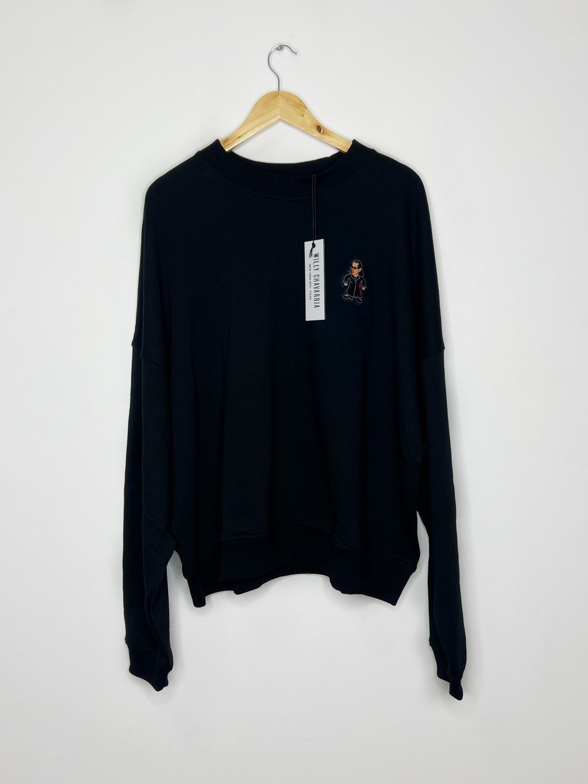Designer × Japanese Brand × Willy Chavarria WILLY CHAVARRIA Bomber Crew in Solid Black Size US M / EU 48-50 / 2 - 2 Thumbnail