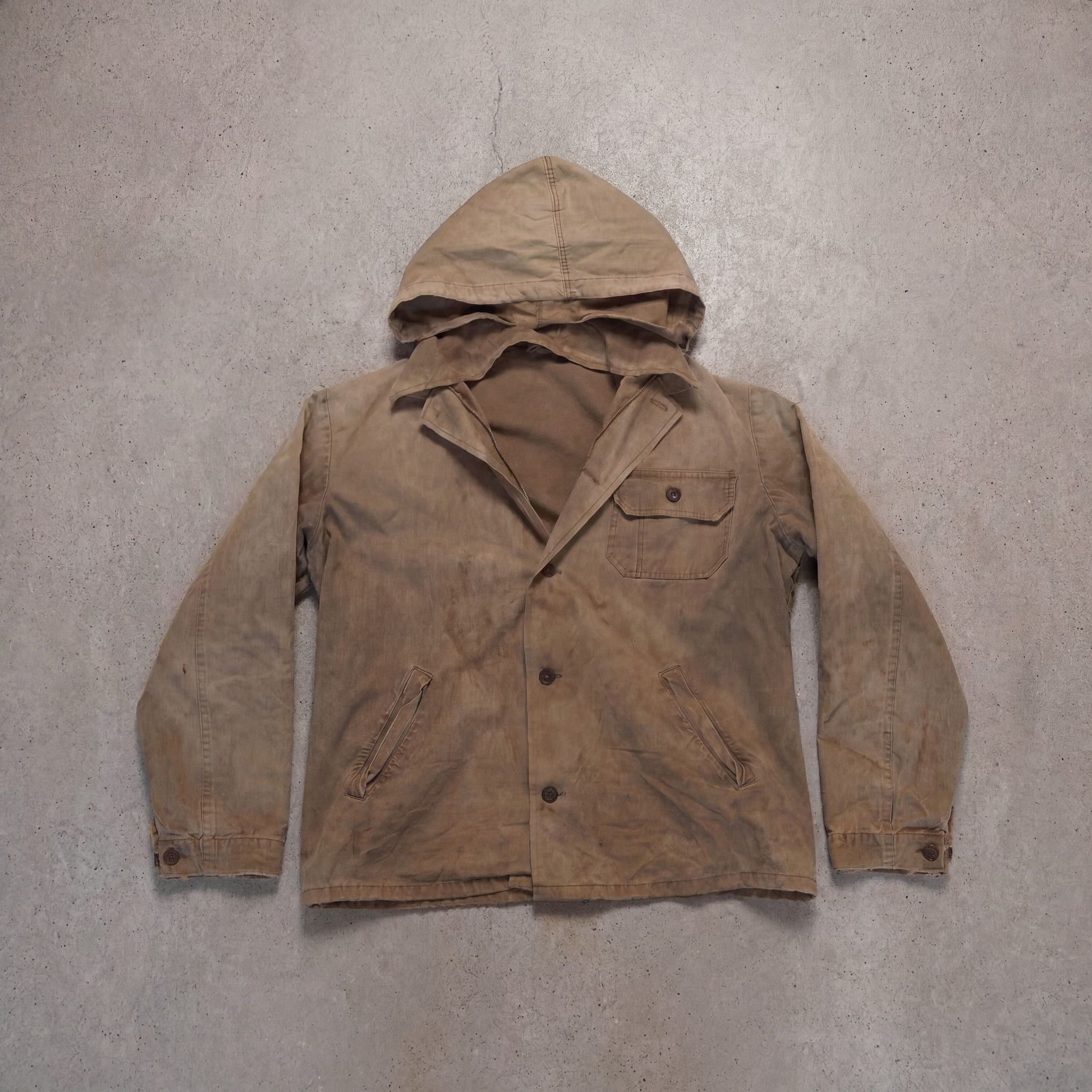 Vintage Vintage 60s Soviet Hooded Workwear Jacket Size US M / EU 48-50 / 2 - 1 Thumbnail