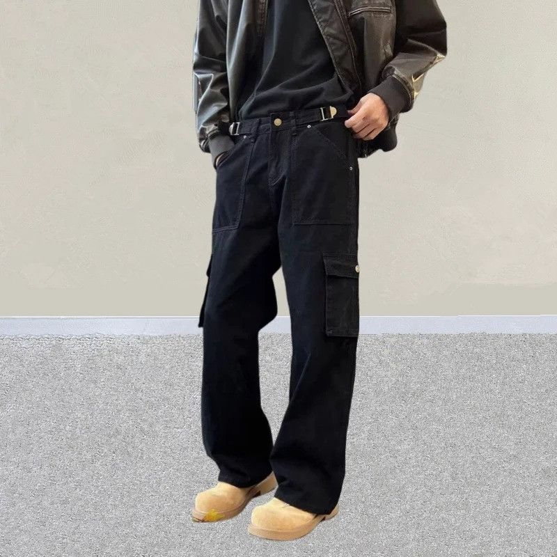 Vintage Y2K Streetwear Black Casual Baggy Cargo Jeans Size US 30 / EU 46 - 3 Thumbnail
