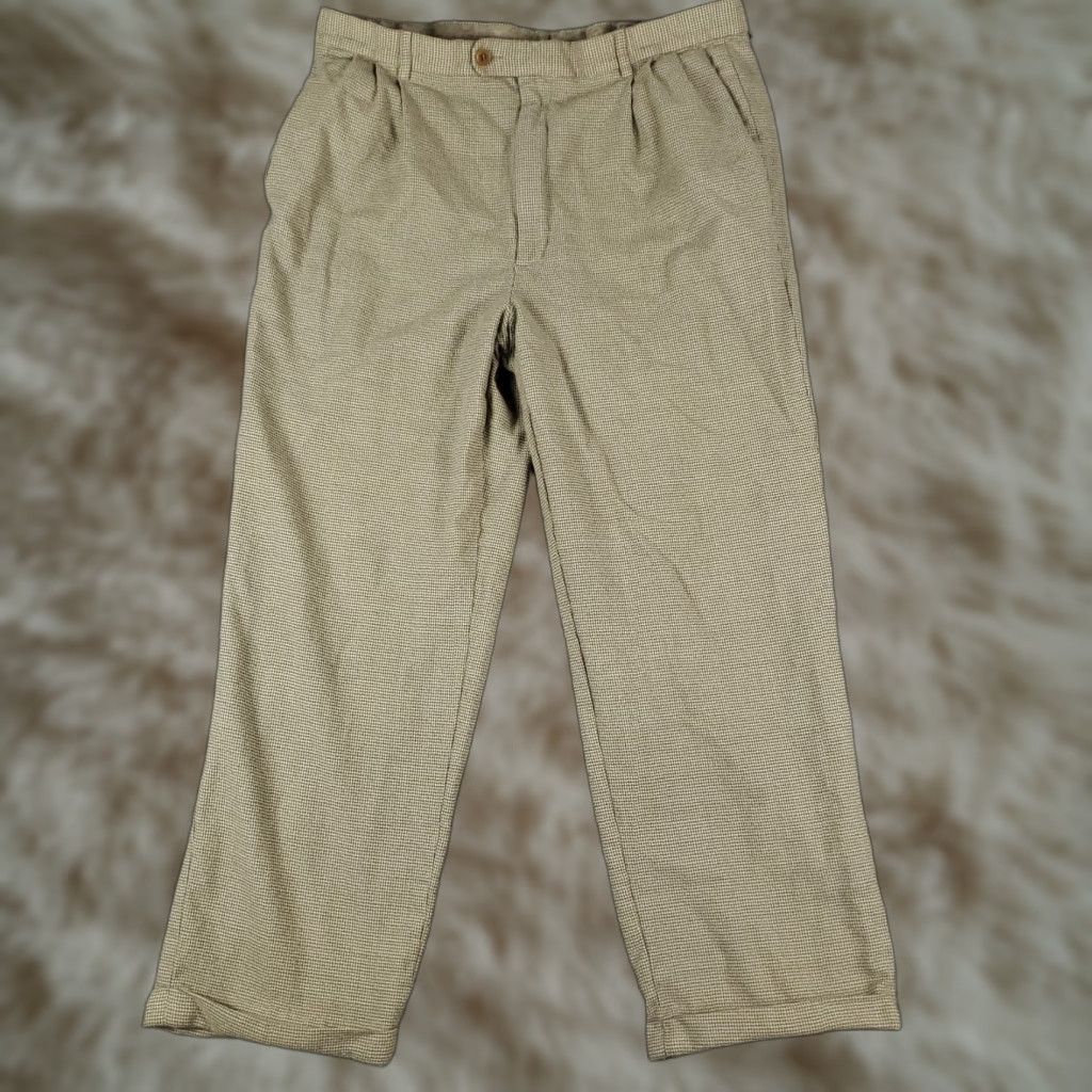 Zanella Zanella Mens Pants 35x28 Brown Wool Dress Pleated Straight Trousers Slacks Front Zip Comfort Pockets Regular Vintage: No Size US 35 - 1 Thumbnail
