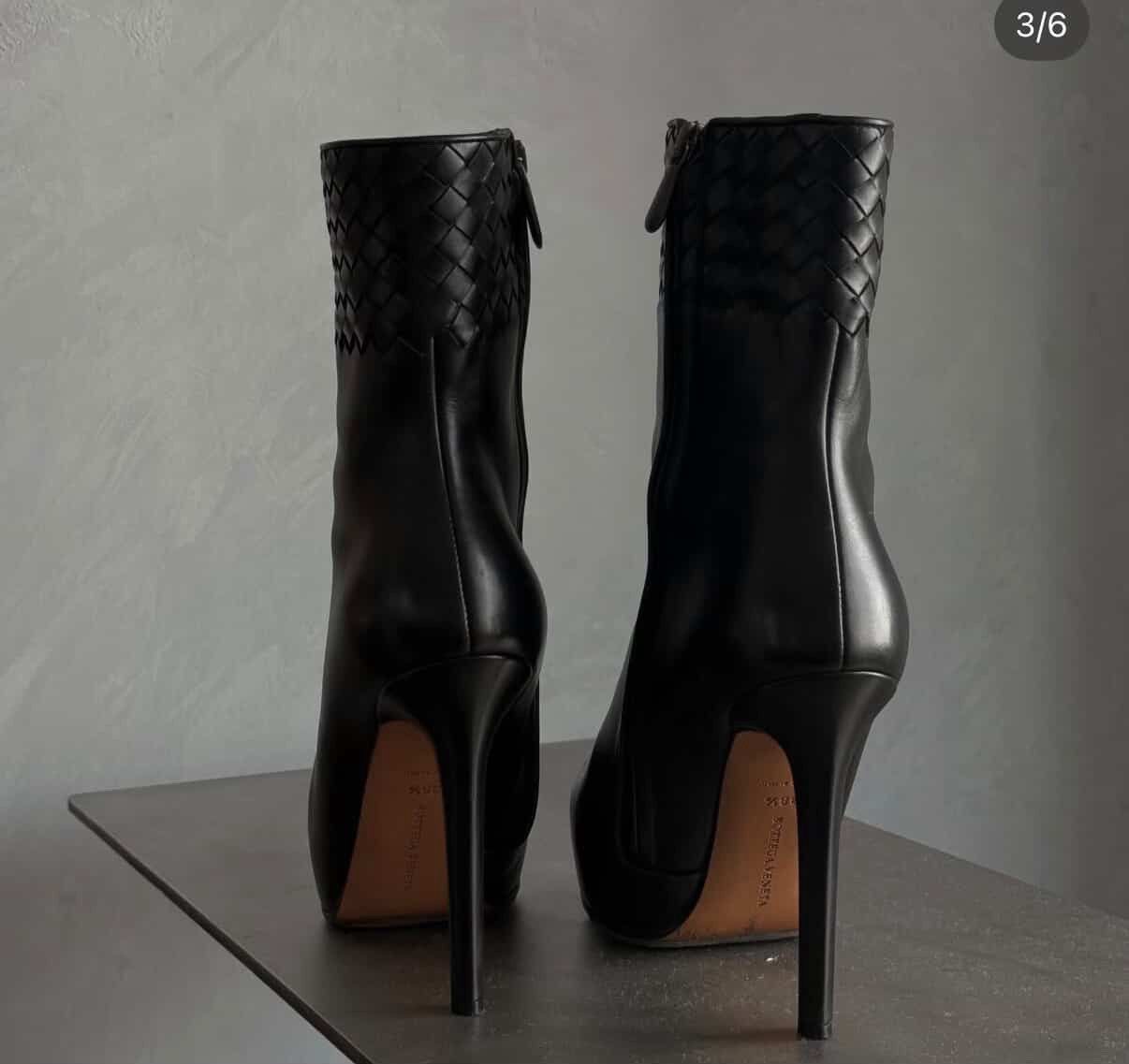 Bottega Veneta Bottega Venetta Boots Black Leather Size US 7.5 / IT 37.5 - 3 Thumbnail