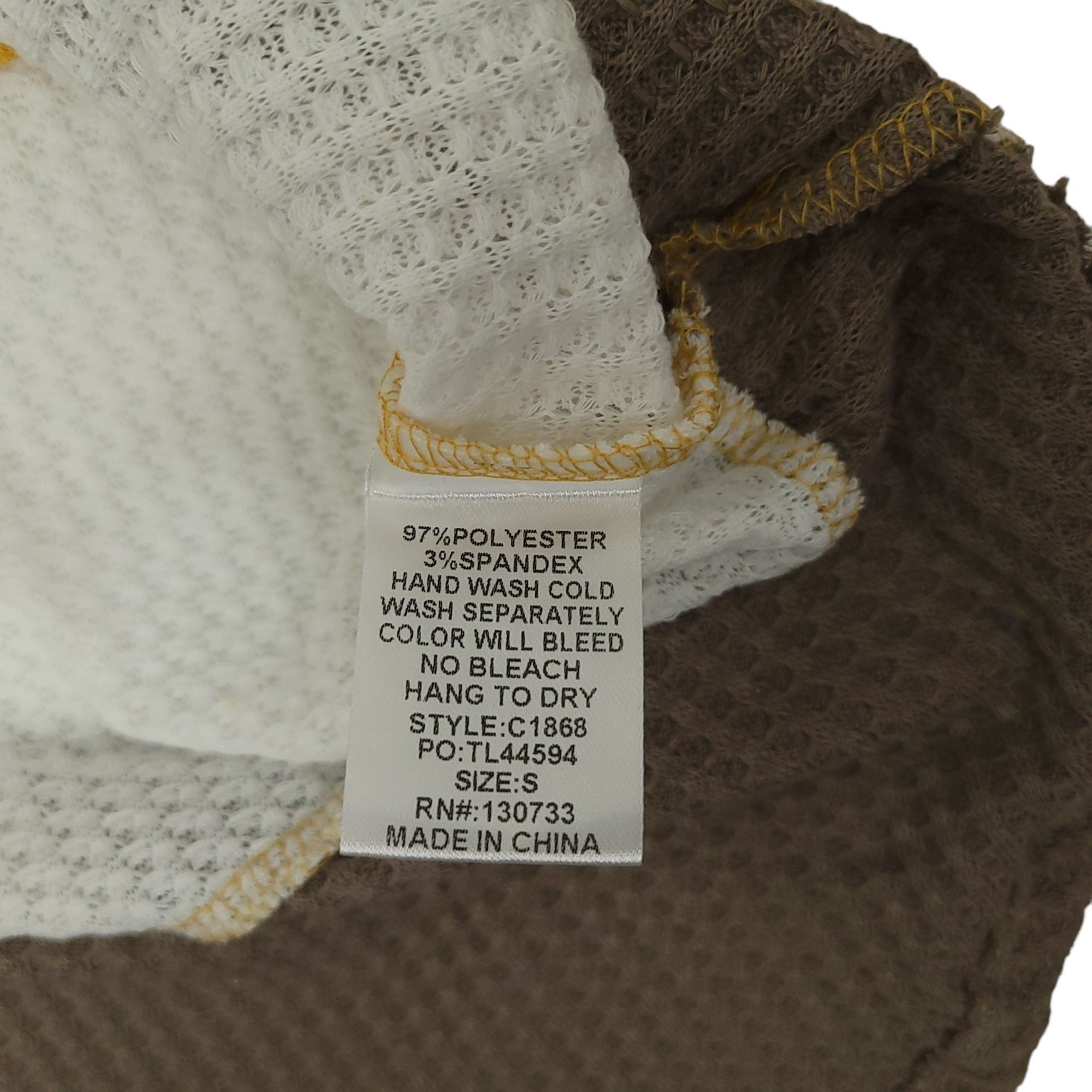 Other Umgee Waffle Knit Top Short Sleeve Womens S Mustard White Size S / US 4 / IT 40 - 12 Thumbnail