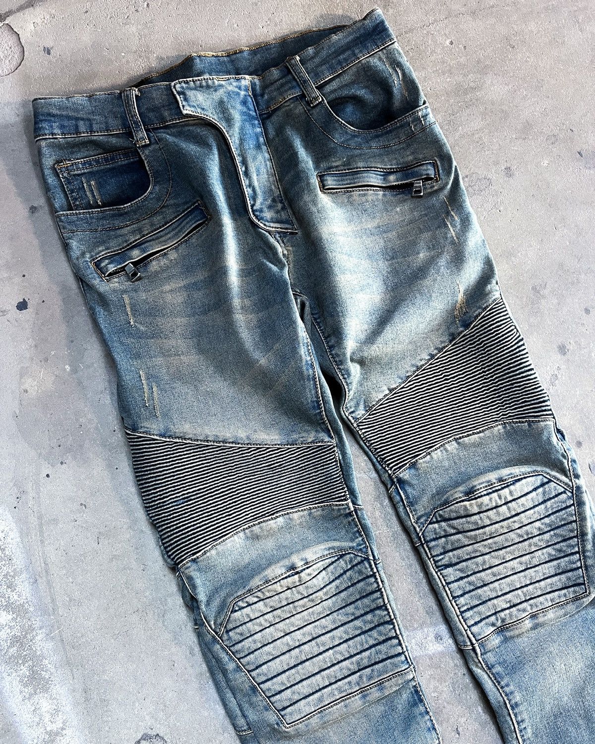 Balmain S/S14 REINFORCED BIKER DENIM Size US 31 - 4 Thumbnail