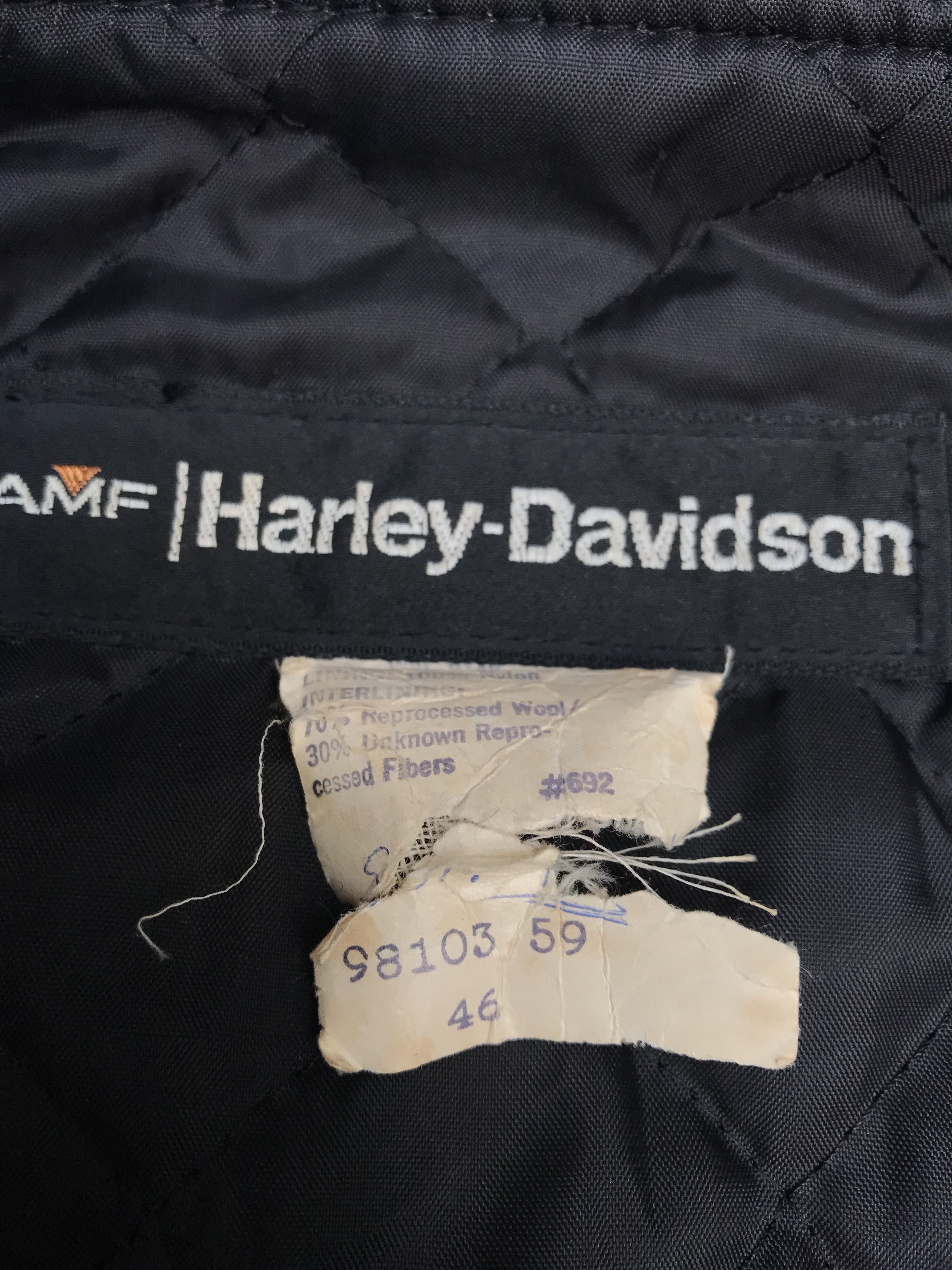 Harley Davidson AMF HARLEY DAVIDSON USA POLICE LEATHER BIKER JACKET Size US L / EU 52-54 / 3 - 15 Thumbnail