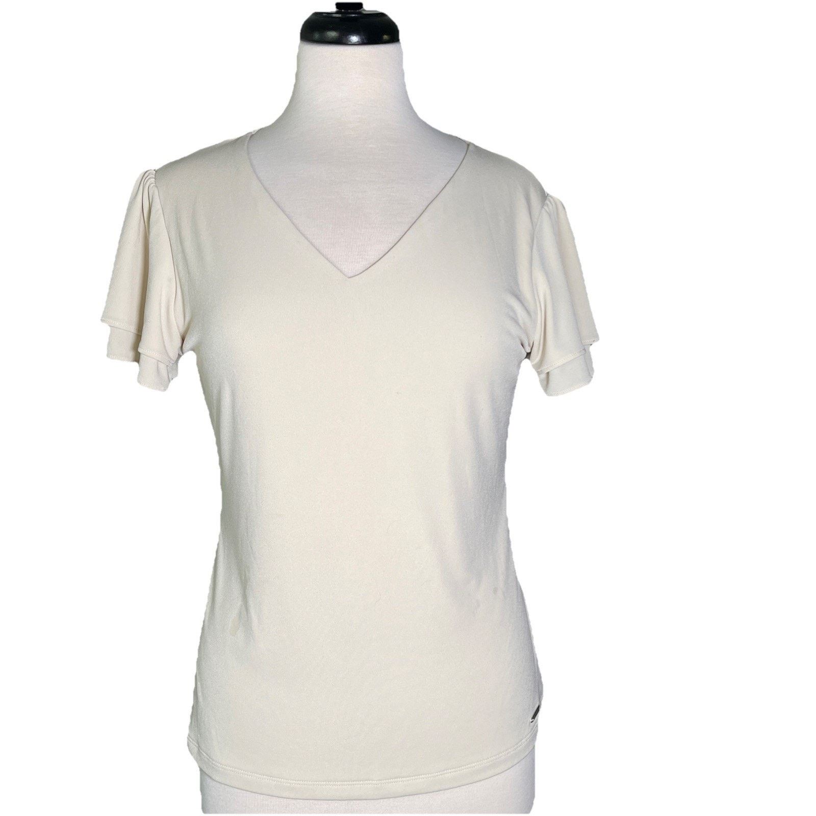 Calvin Klein Calvin Klein Women's Blouse, Small Sand - Lined- EUC Size S / US 4 / IT 40 - 1 Thumbnail