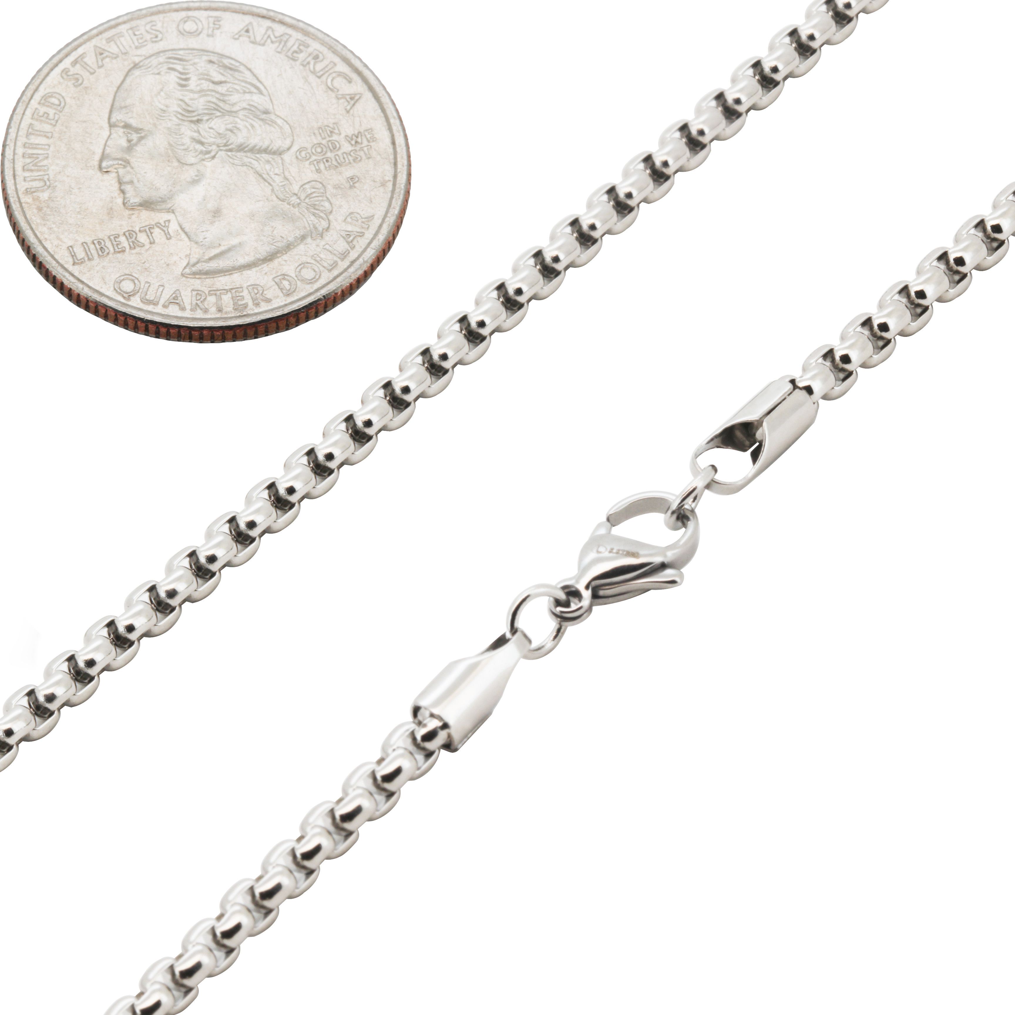 Other 316L Stainless Steel 3mm Box Bracelet 7.5” Size ONE SIZE - 1 Preview