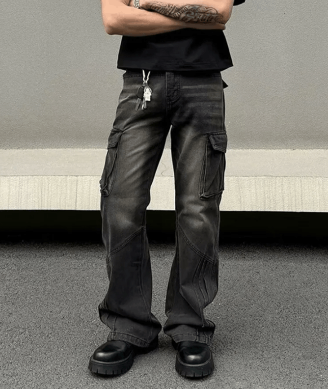Japanese Brand Multi Pockets Baggy Jeans Size US 36 / EU 52 - 3 Thumbnail