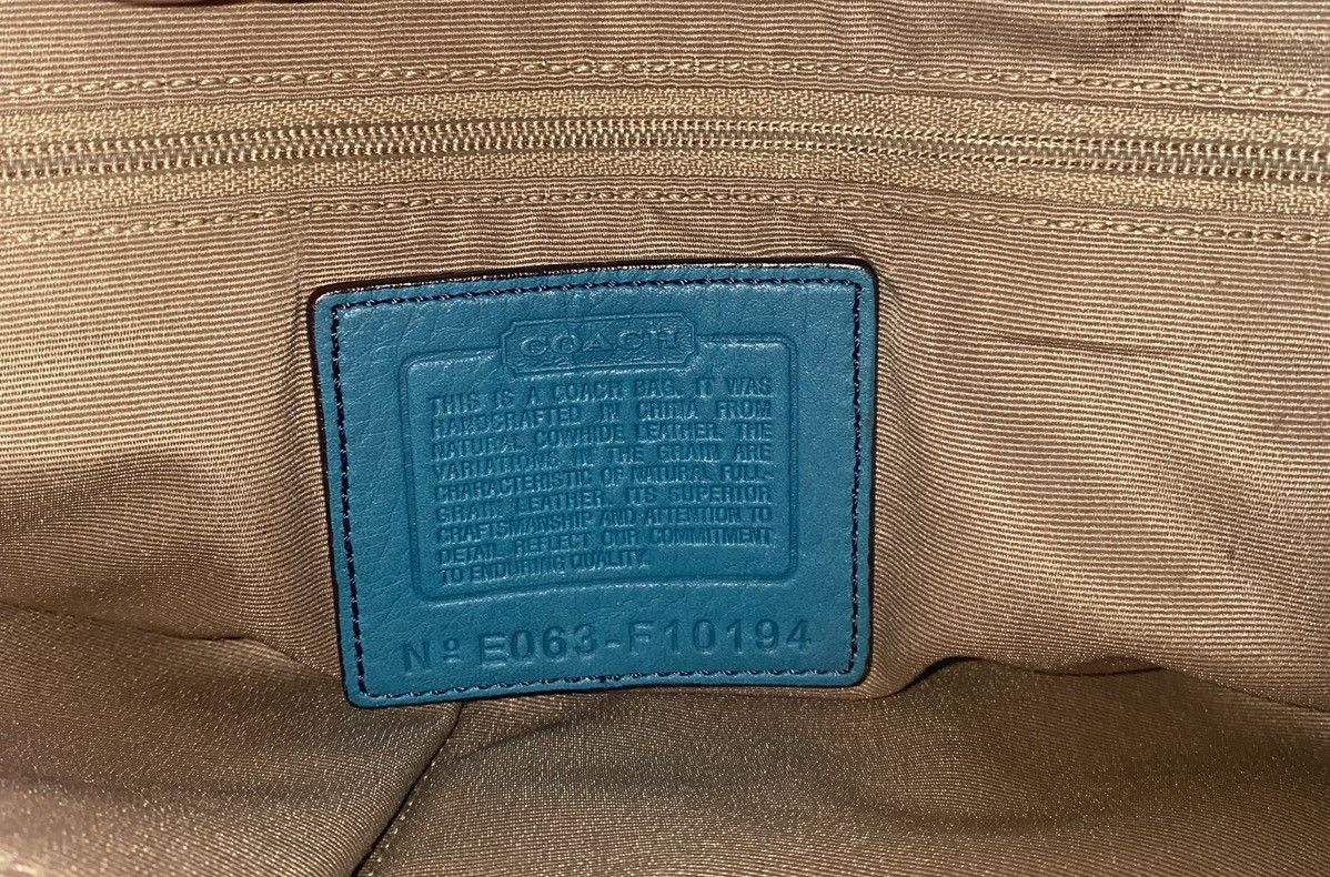 Coach SPRING Teal Peacock Blue Coach Bag Tote Purse Carry All Zip Size ONE SIZE - 13 Thumbnail