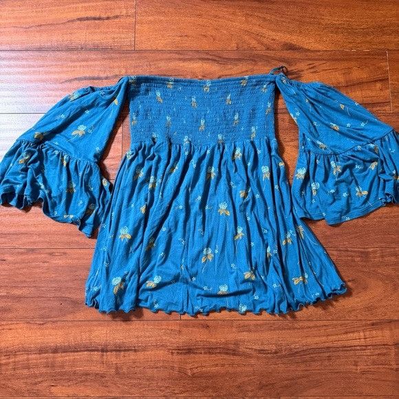 Free People FREE PEOPLE LANA OFF SHOULDER TUNIC FLORAL SZ MEDIUM M Size M / US 6-8 / IT 42-44 - 7 Thumbnail