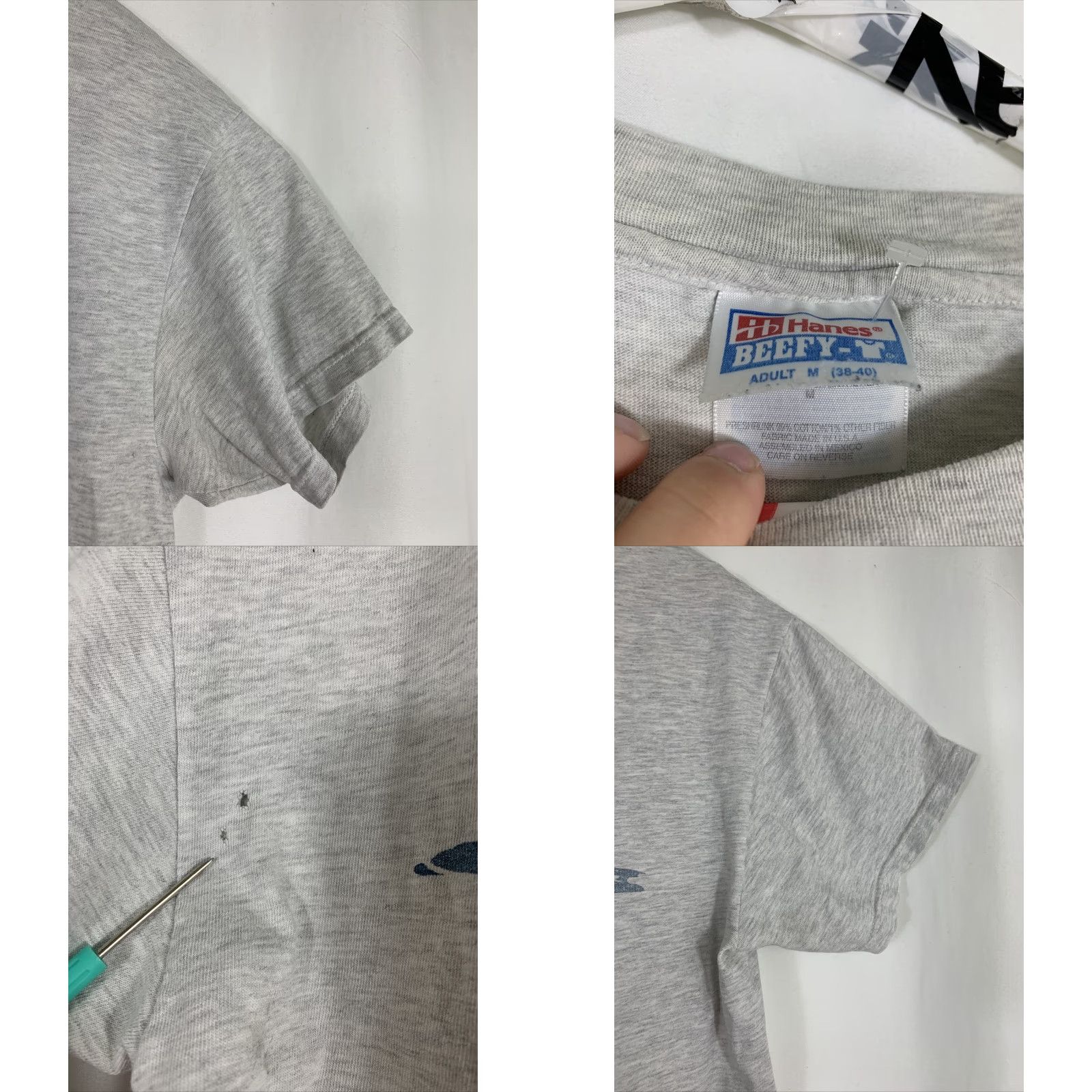 Hanes VINTAGE Hanes Beefy Medium NVAL 1998 Championship Cotton T-Shirt Shirt Unisex M White 1990s Graphic Tee Mens Womens Boys Girls Size US M / EU 48-50 / 2 - 8 Thumbnail