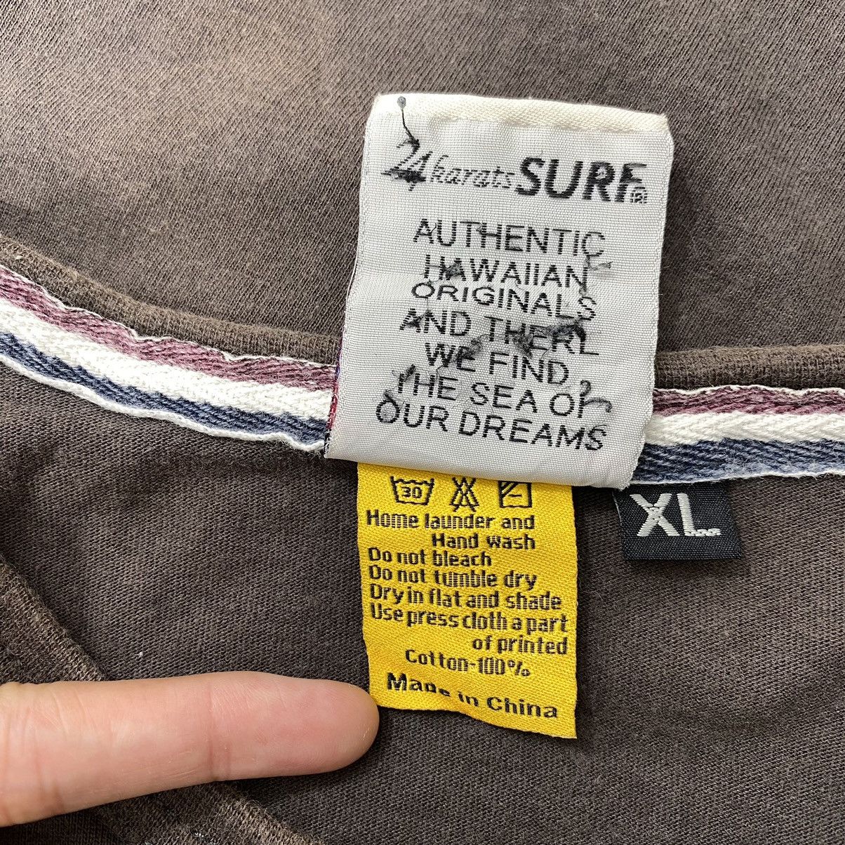 Japanese Brand × Vintage Vintage 24 Karats SURF LOHAS Japanese Brand Logo Print Brown Size US XL / EU 56 / 4 - 6 Thumbnail