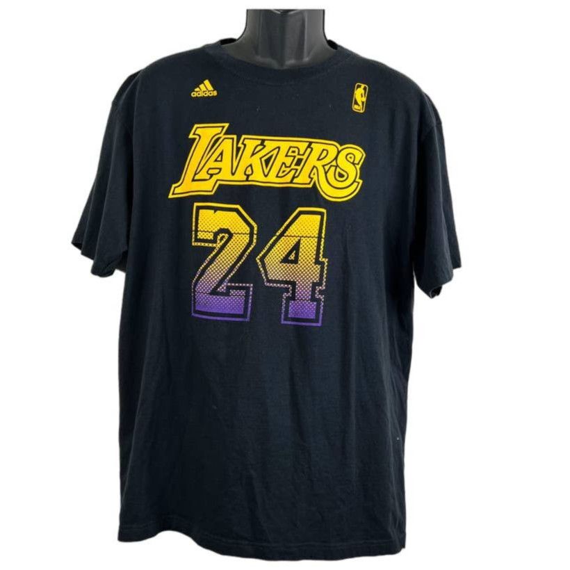 image of La Lakers 2011 Nba Adidas Official Kobe Bryant 24 Tee in Black, Men's (Size XL)